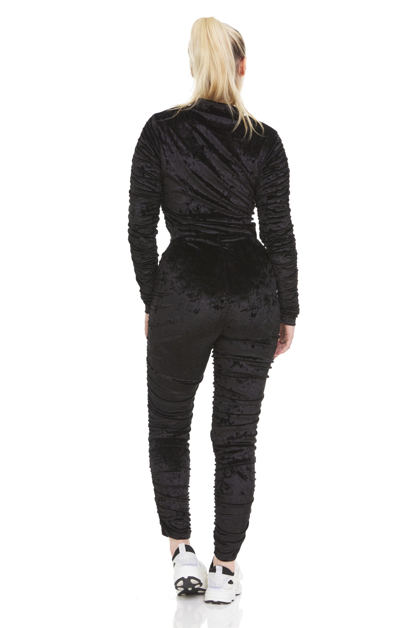 Soft side rushed velvet set Black #33