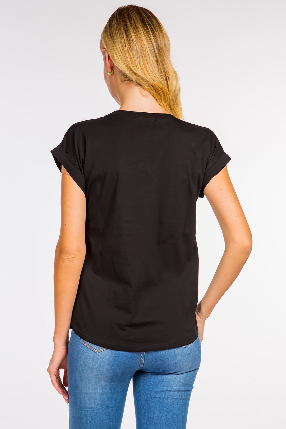 HEART STUDDED T-SHIRT BLACK #16