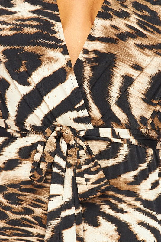 Valerie Jumpsuit Brown Animal Print #34