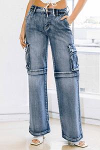 Mariana Cargo Wide Jeans Medium Blue #D2