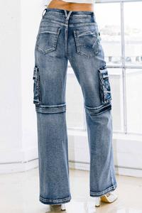 Mariana Cargo Wide Jeans Medium Blue #D2