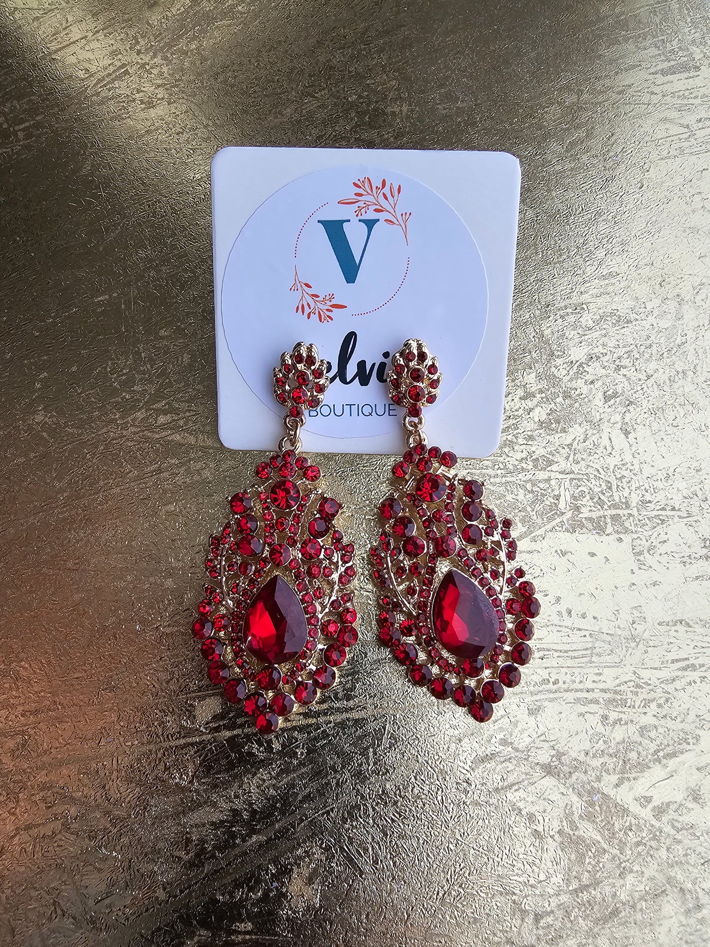 Red Rose Earrings