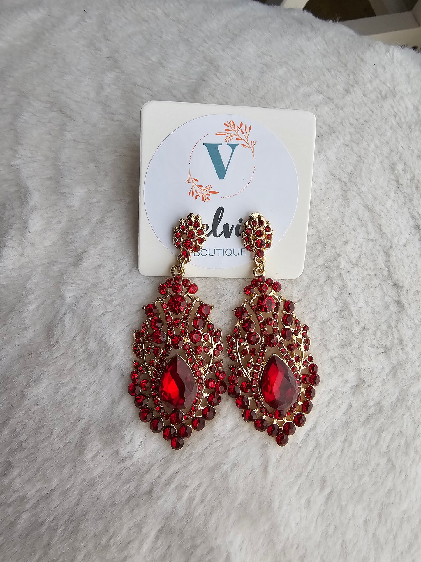 Red Rose Earrings