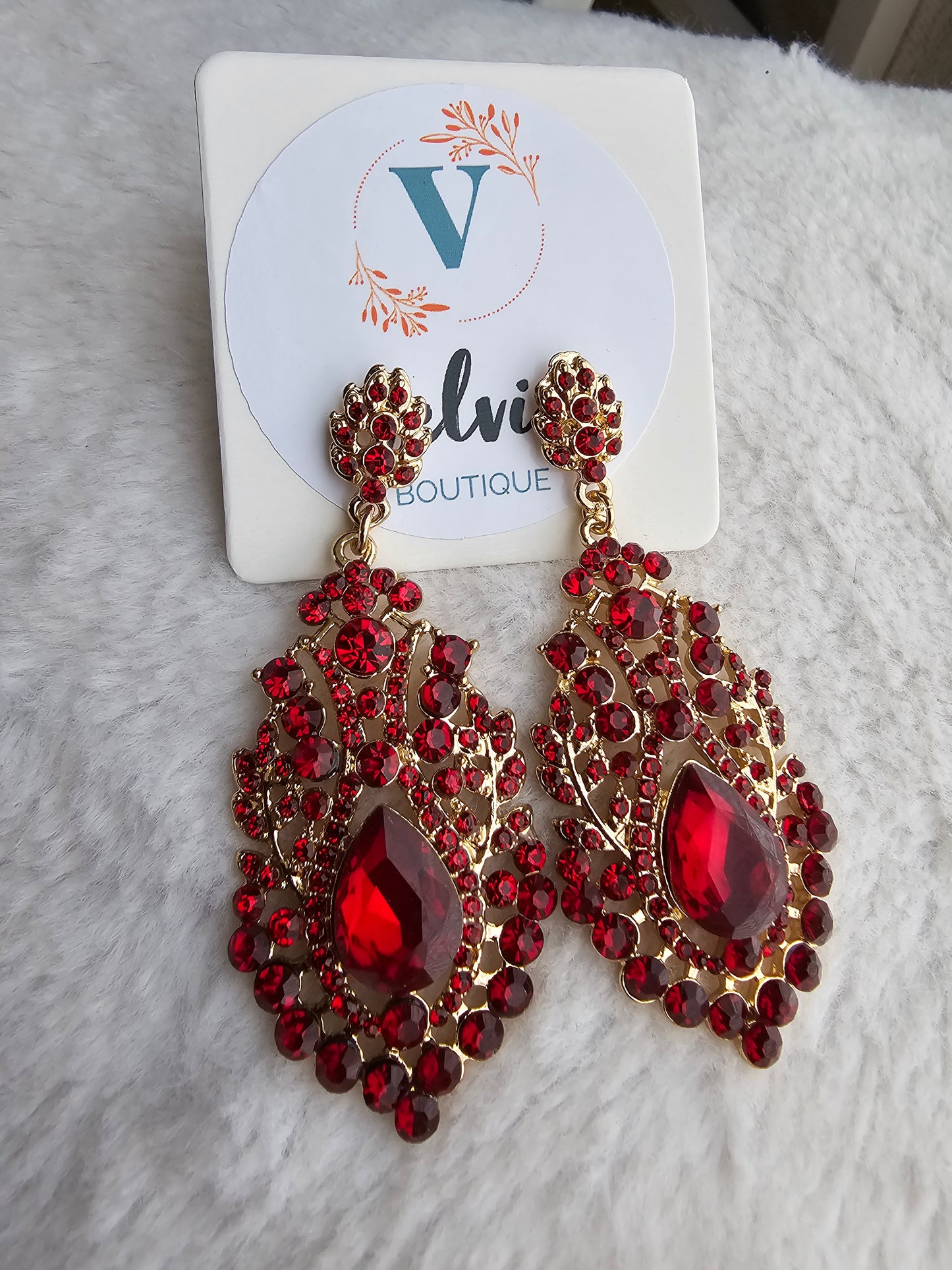 Red Rose Earrings