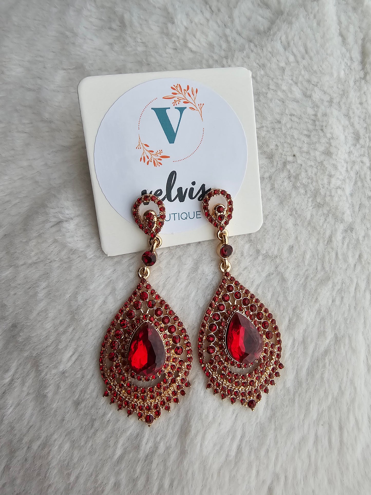 Red Drop Earrings