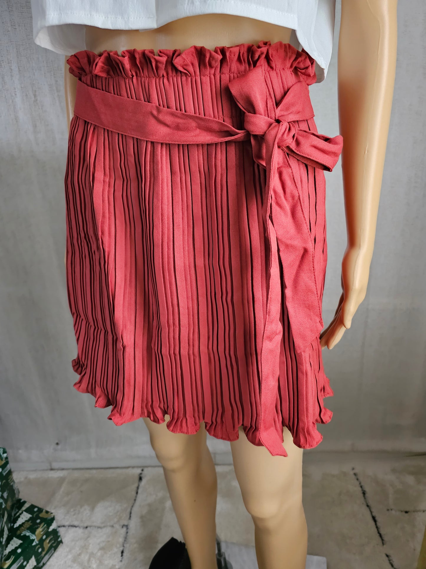 Mini Skirts Rust Pleated #
