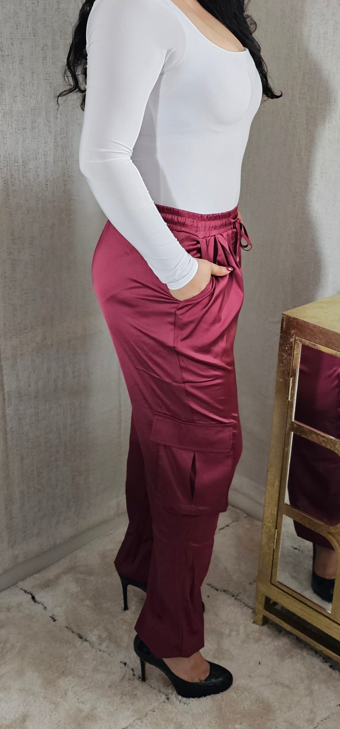 Sassy Cargo jogger Satin Pants #3