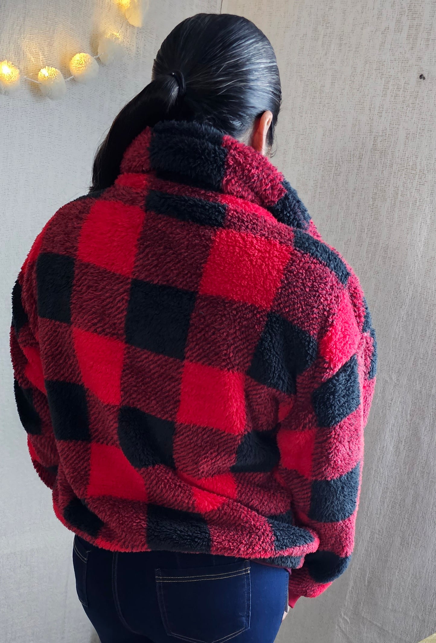 Jacket Plaid Red Teddy soft #1