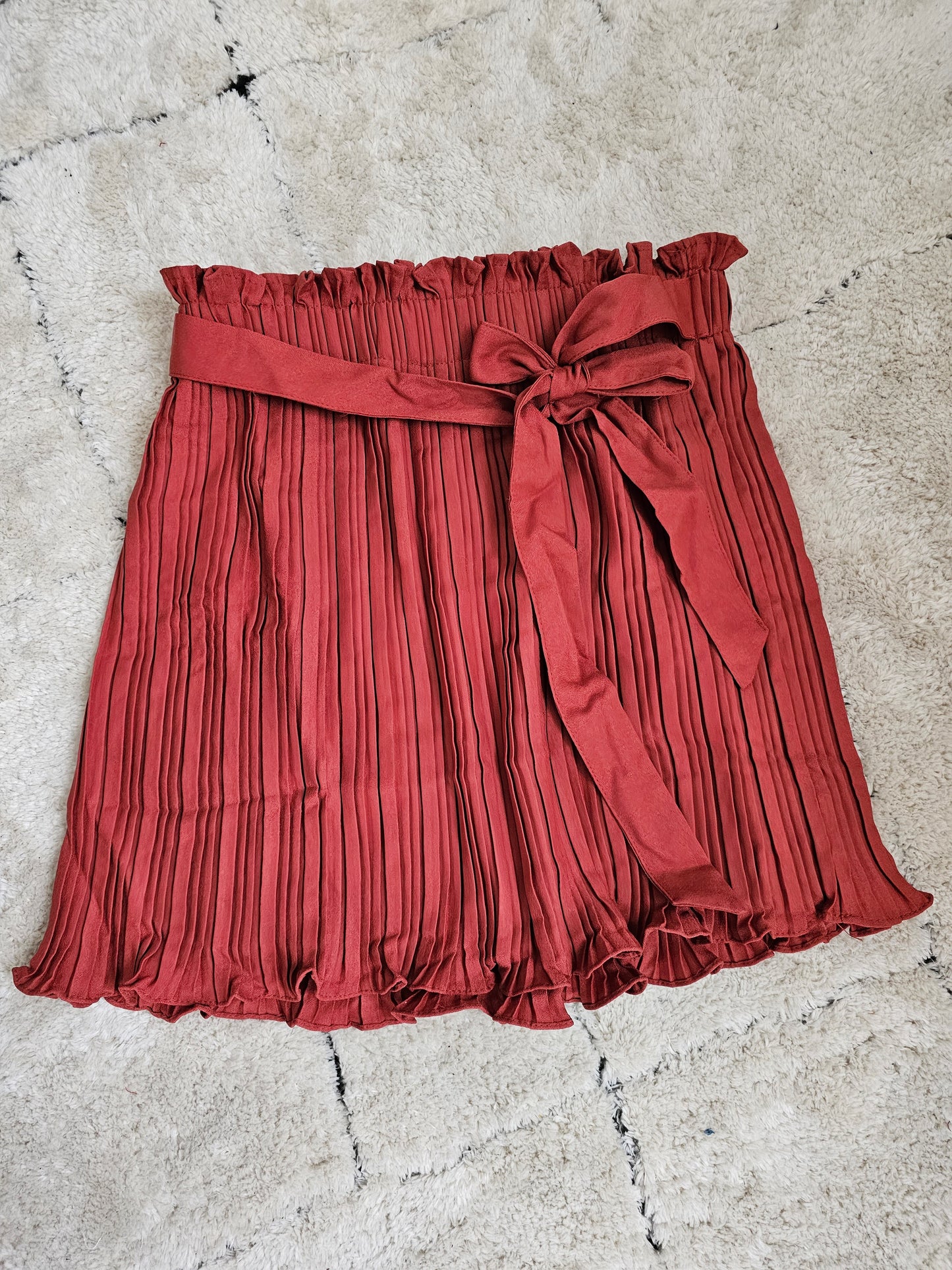 Mini Skirts Rust Pleated #
