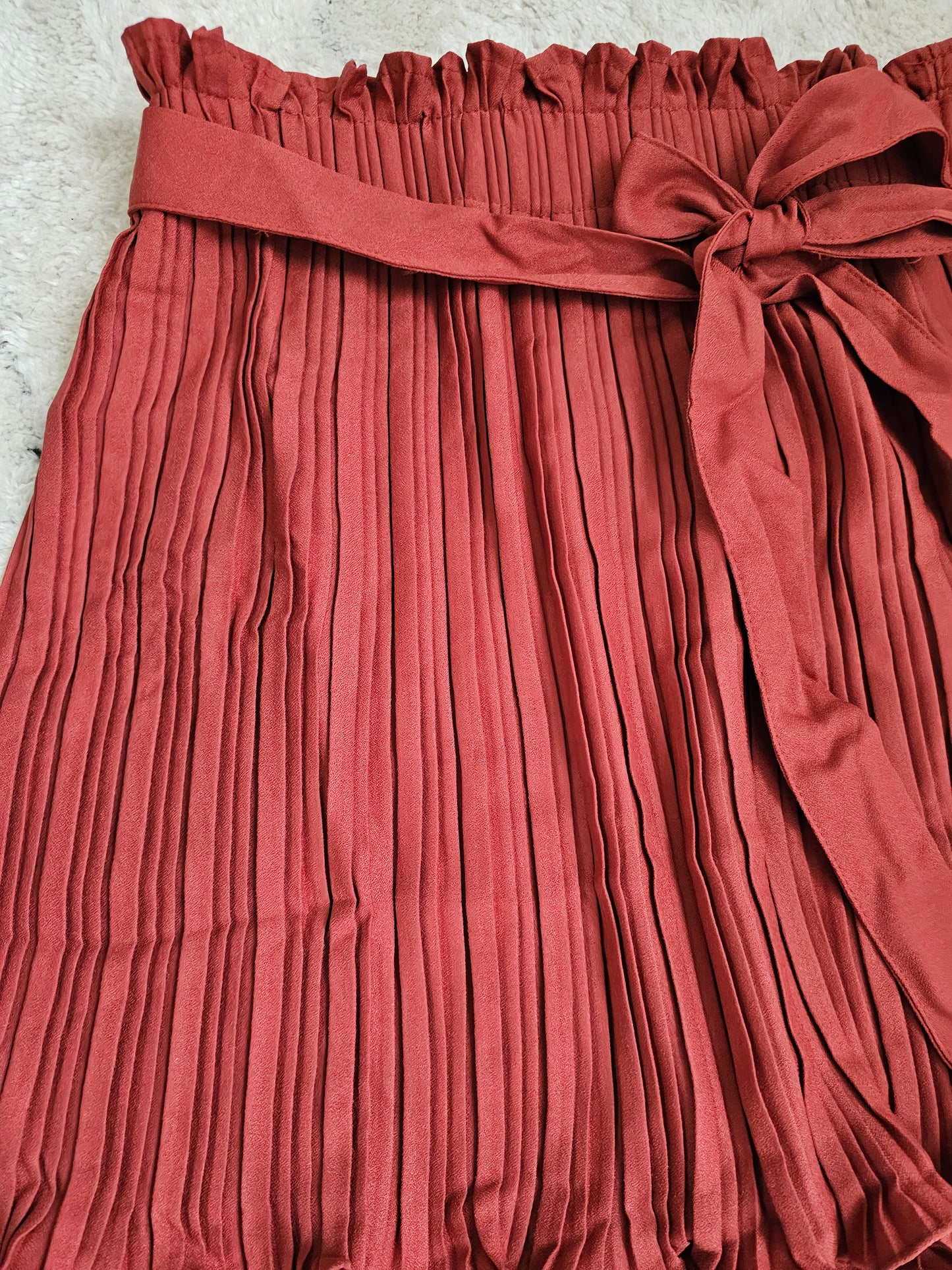 Mini Skirts Rust Pleated #