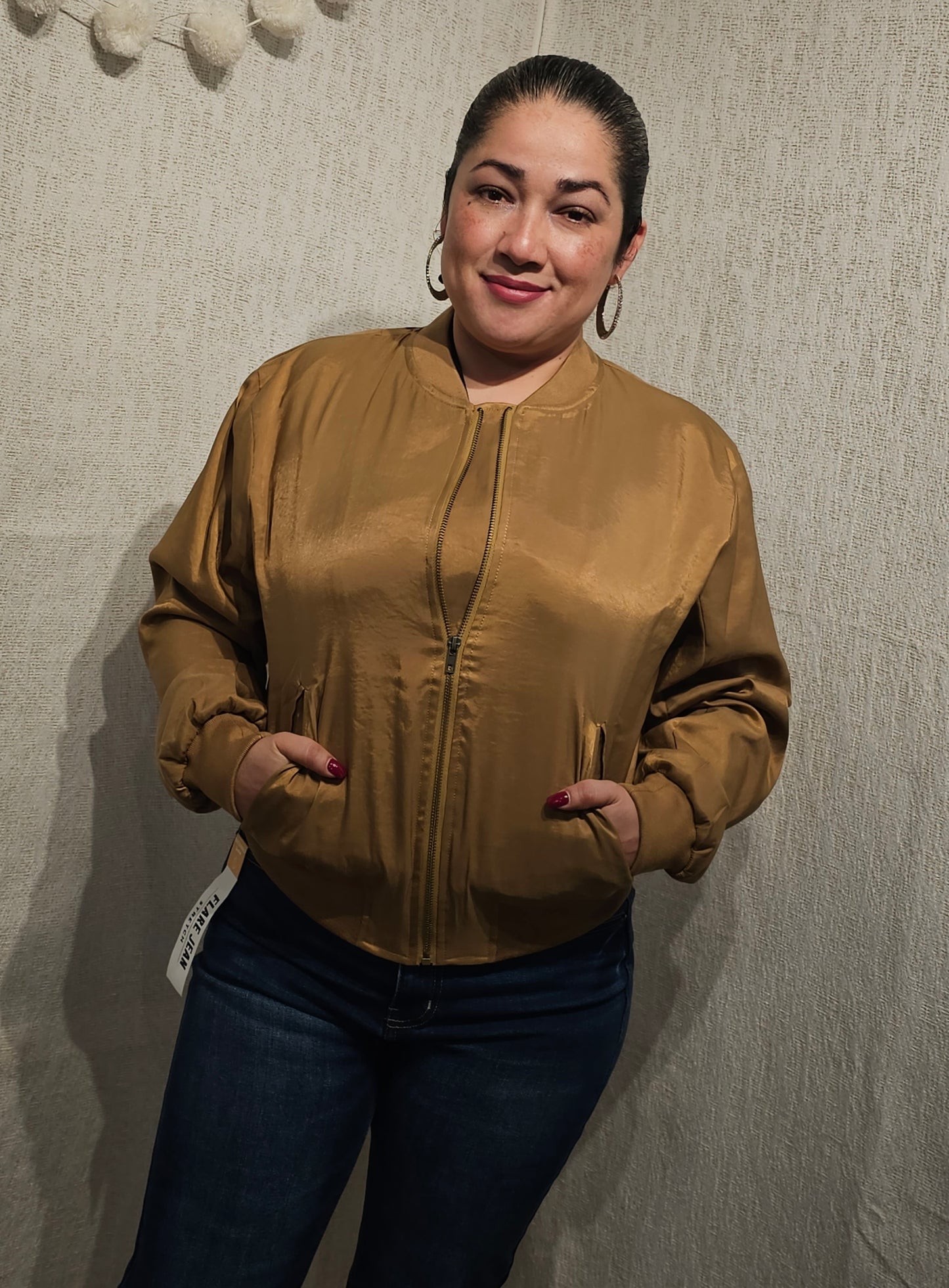 Jacket Gold Bomber Zip. #1
