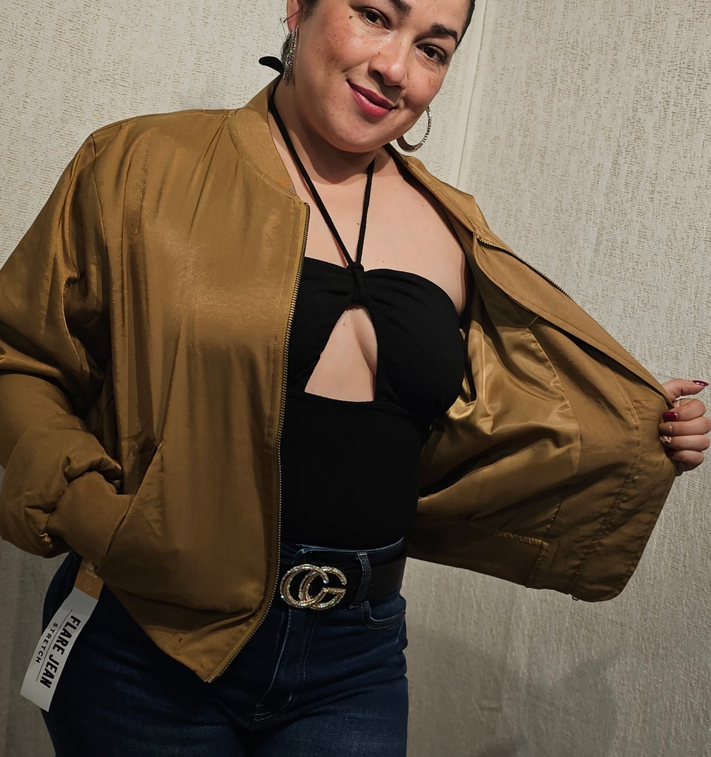 Jacket Gold Bomber Zip. #1