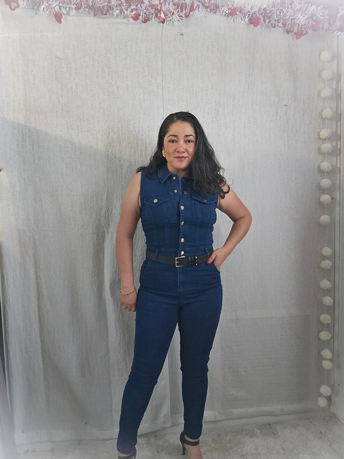 Sulema Button Down Denim Jumpsuits #19