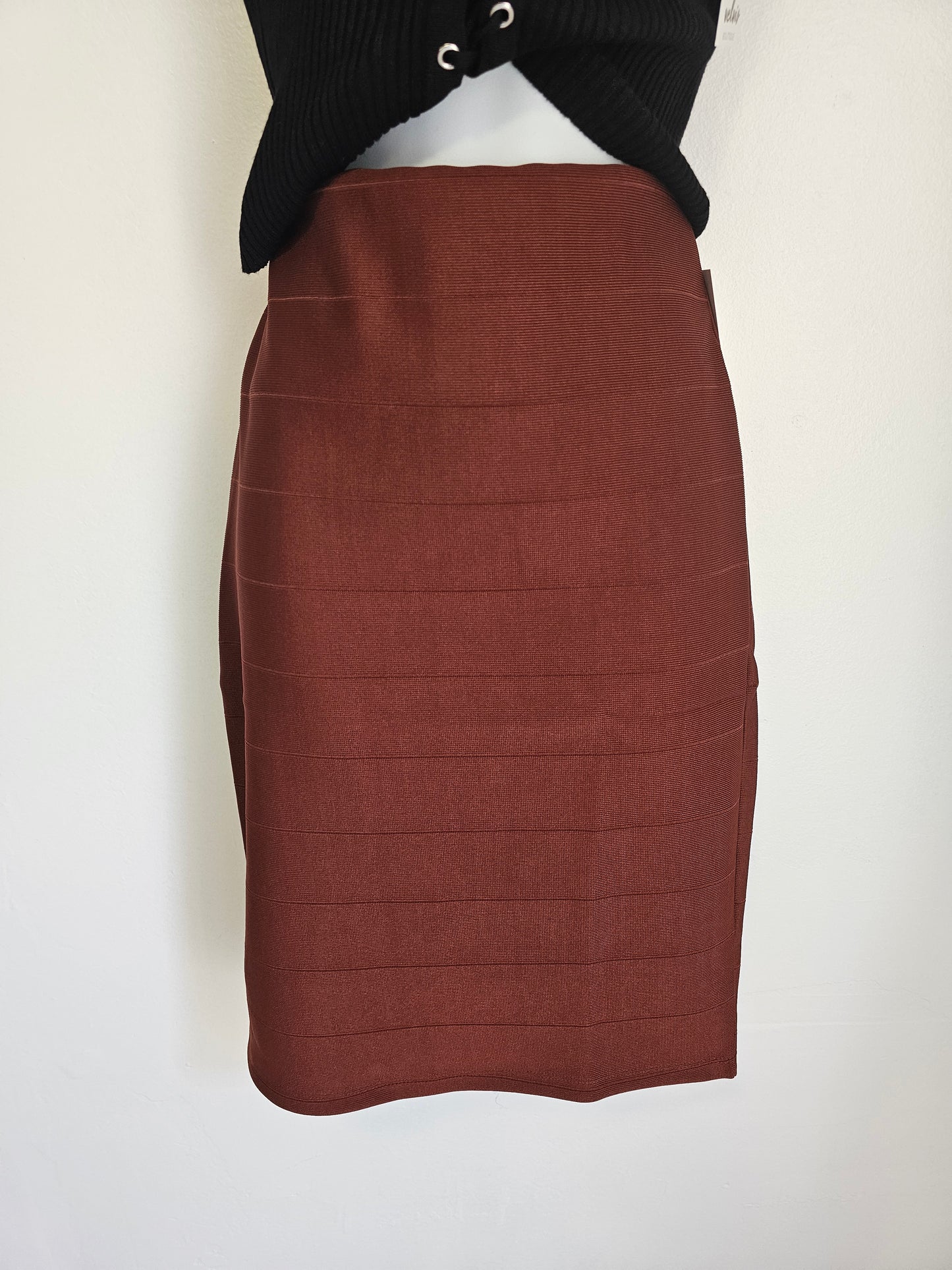 Chocolate Skirt Bandaged Fitted A-line Basic #T