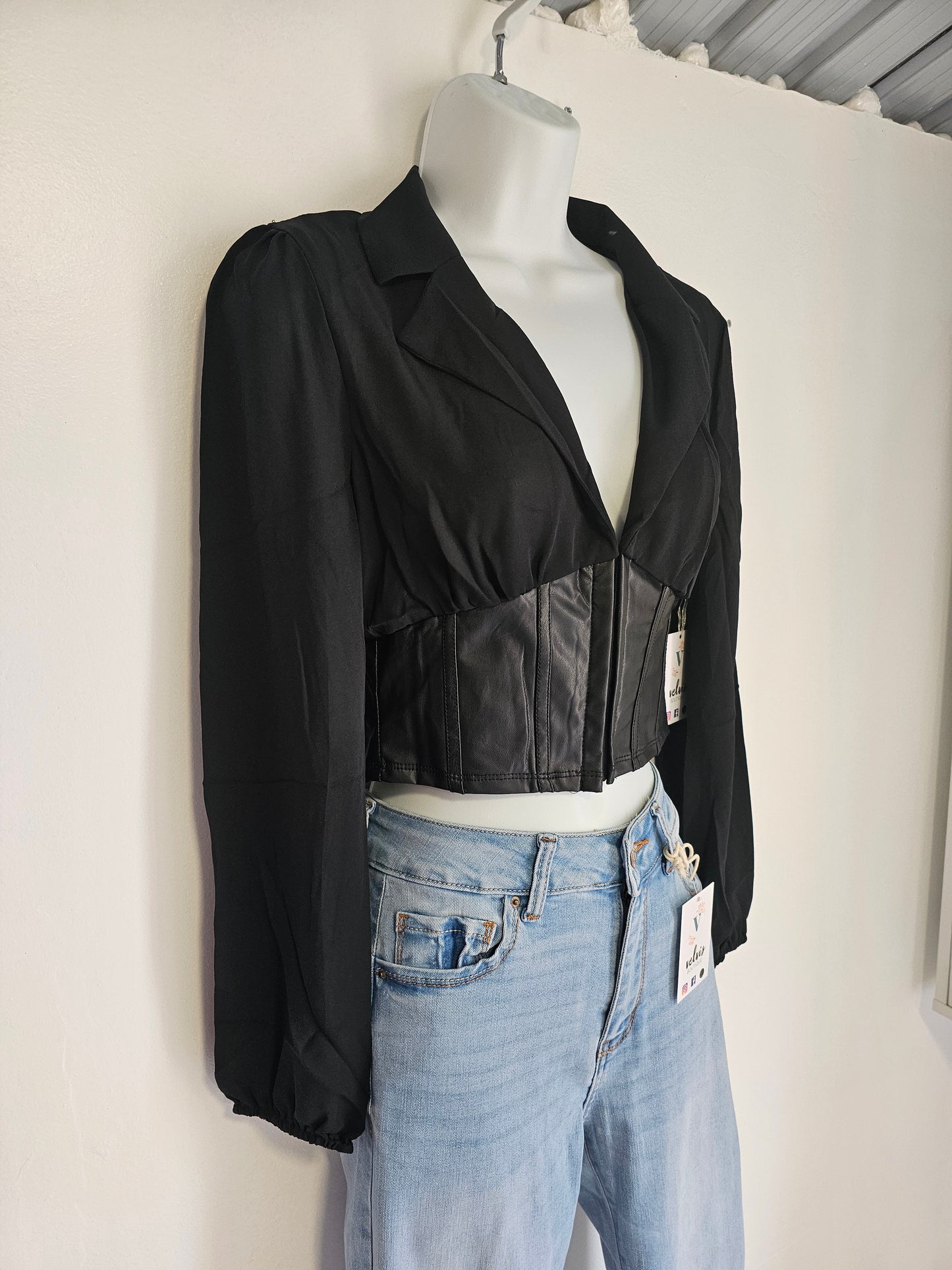 Night Long Sleeve corset Crop Top #27