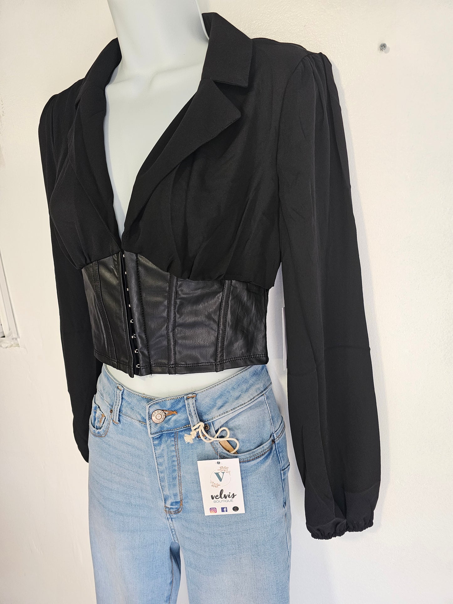 Night Long Sleeve corset Crop Top #27