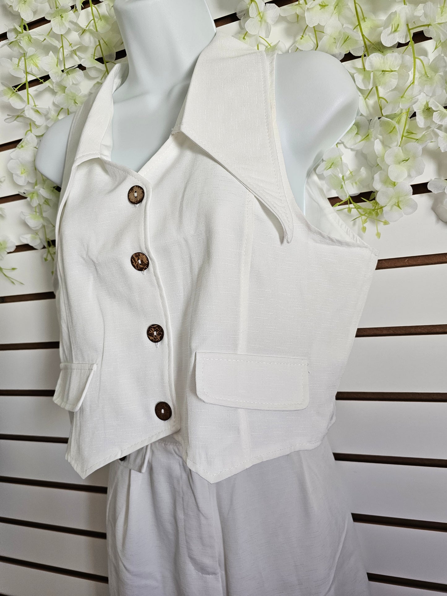 Liza Set playero Pants Blanco #A