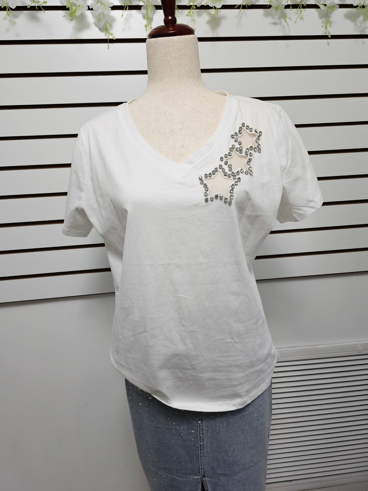 T-shirt stars WHITE Plus #A