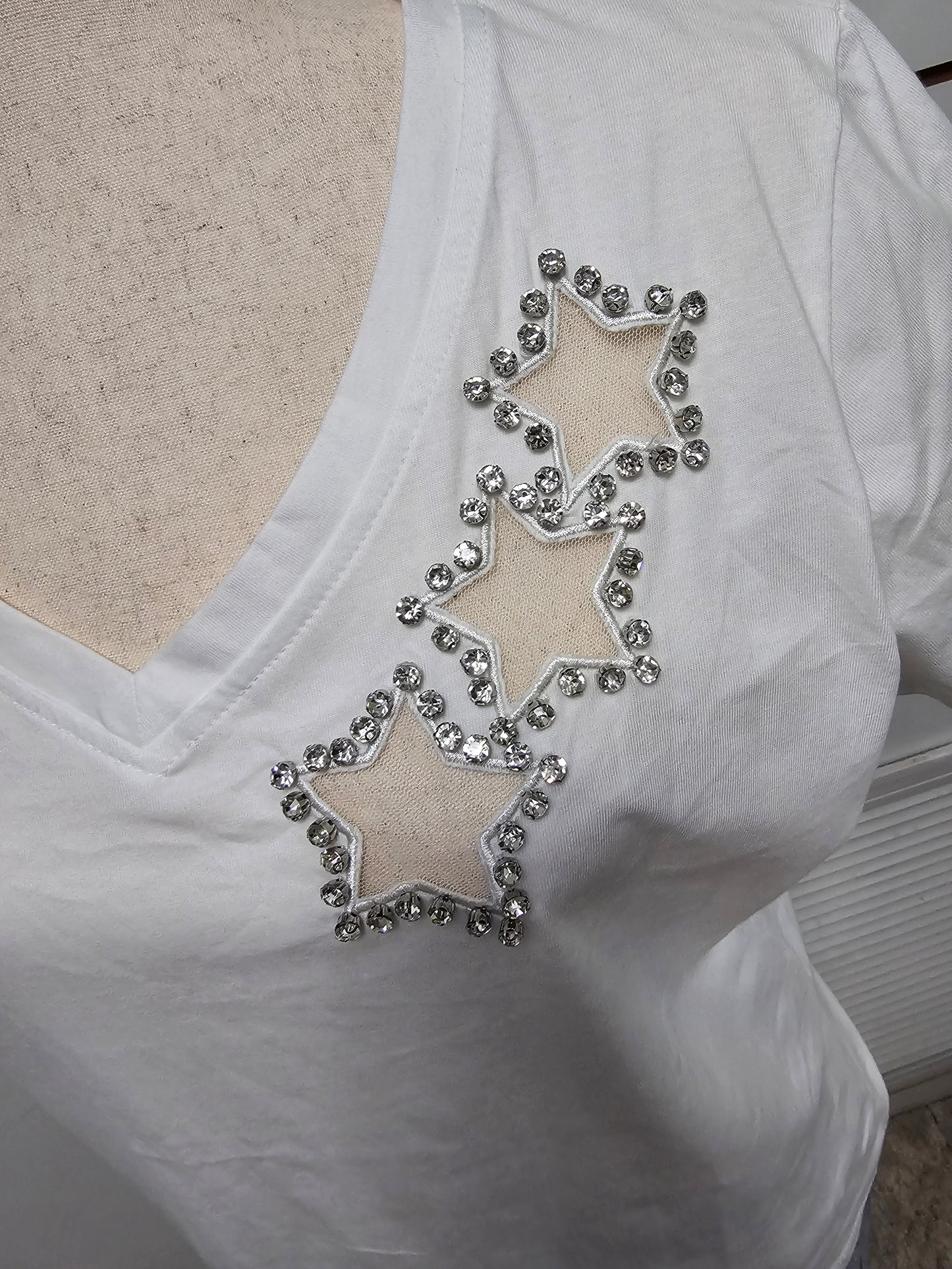 T-shirt stars WHITE Plus #A