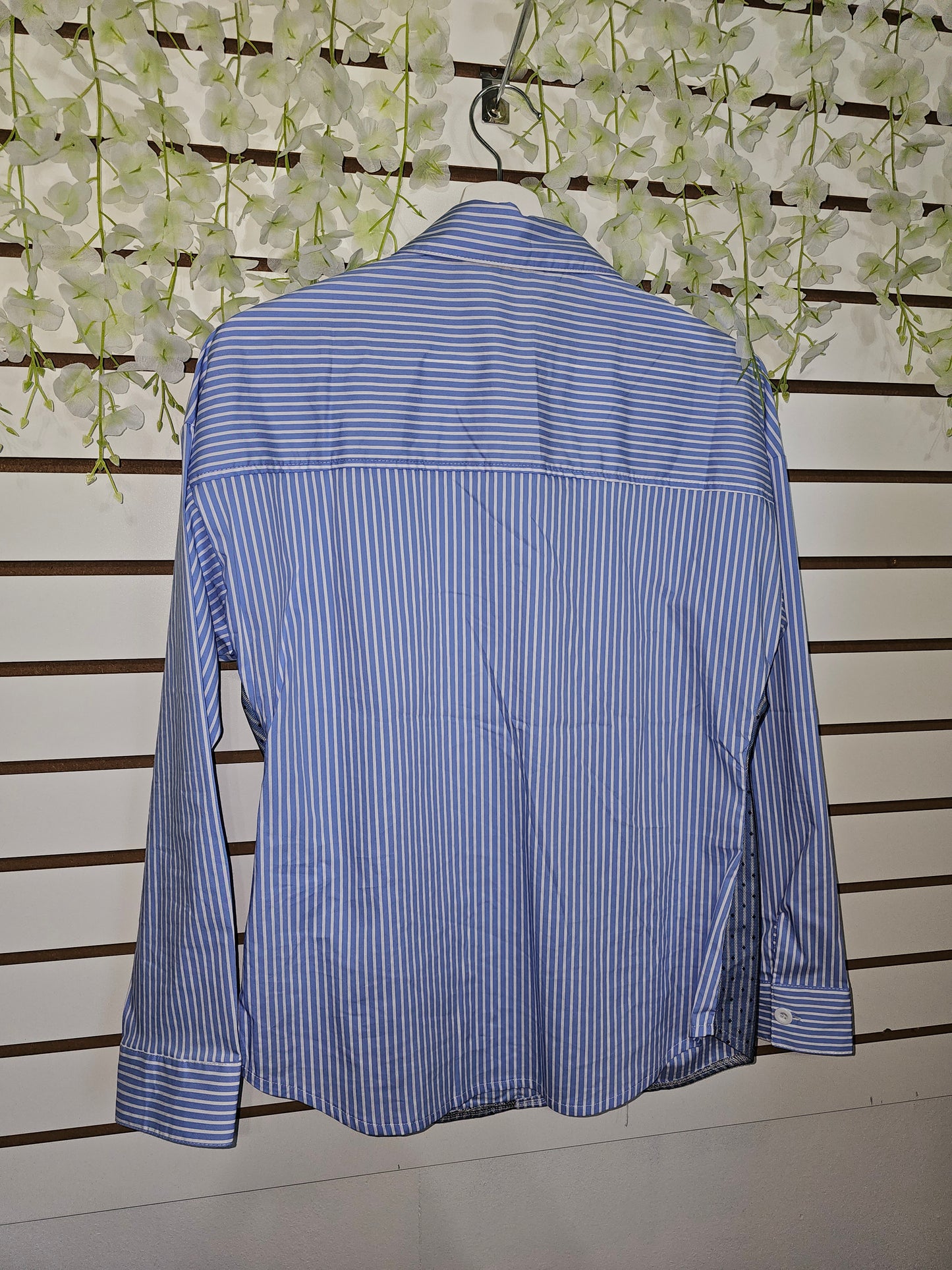Navy Blue Loong sleeve Woman Blouse with lase #8