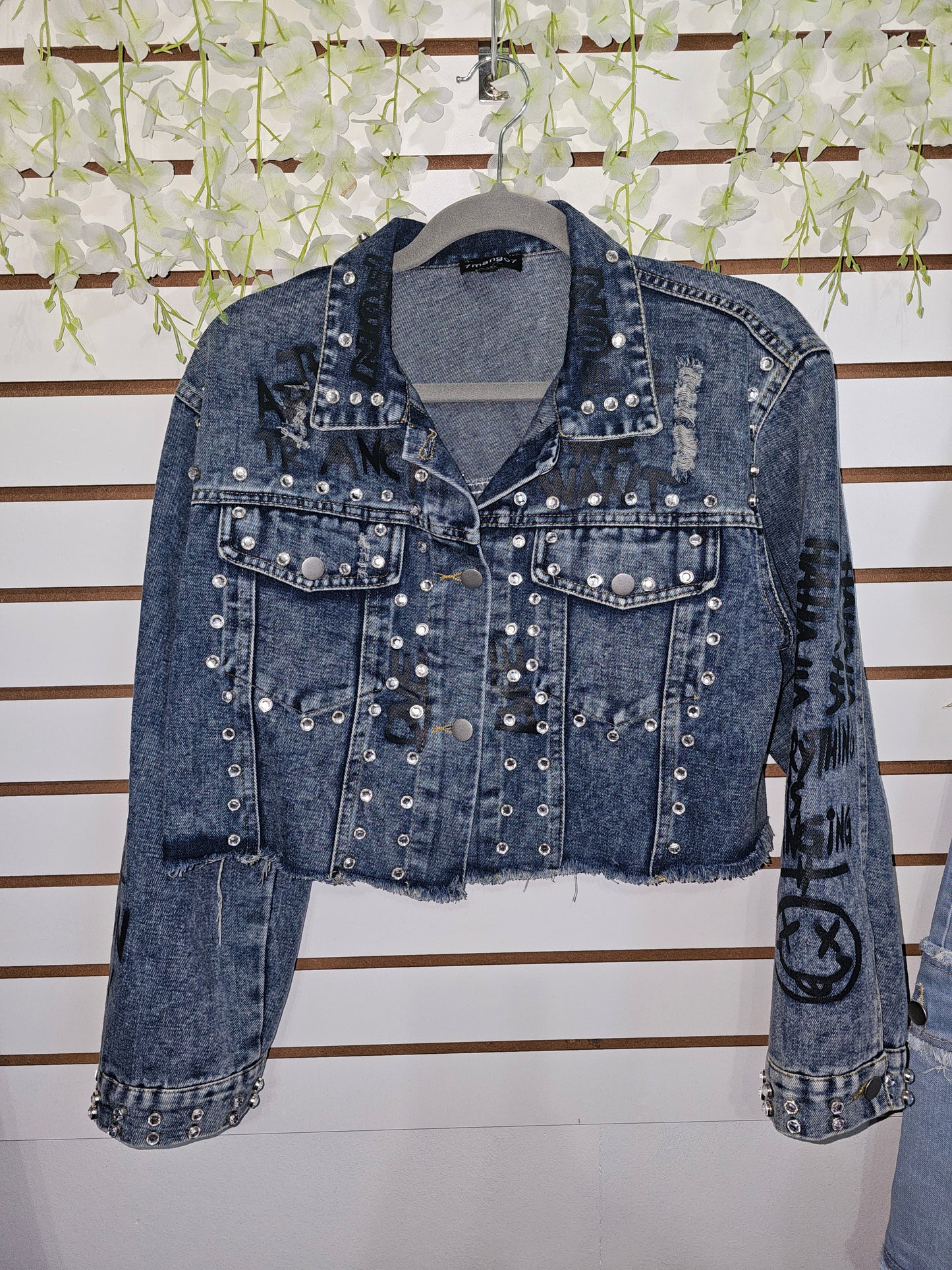 Rocking Denim woman jacket with stone #A