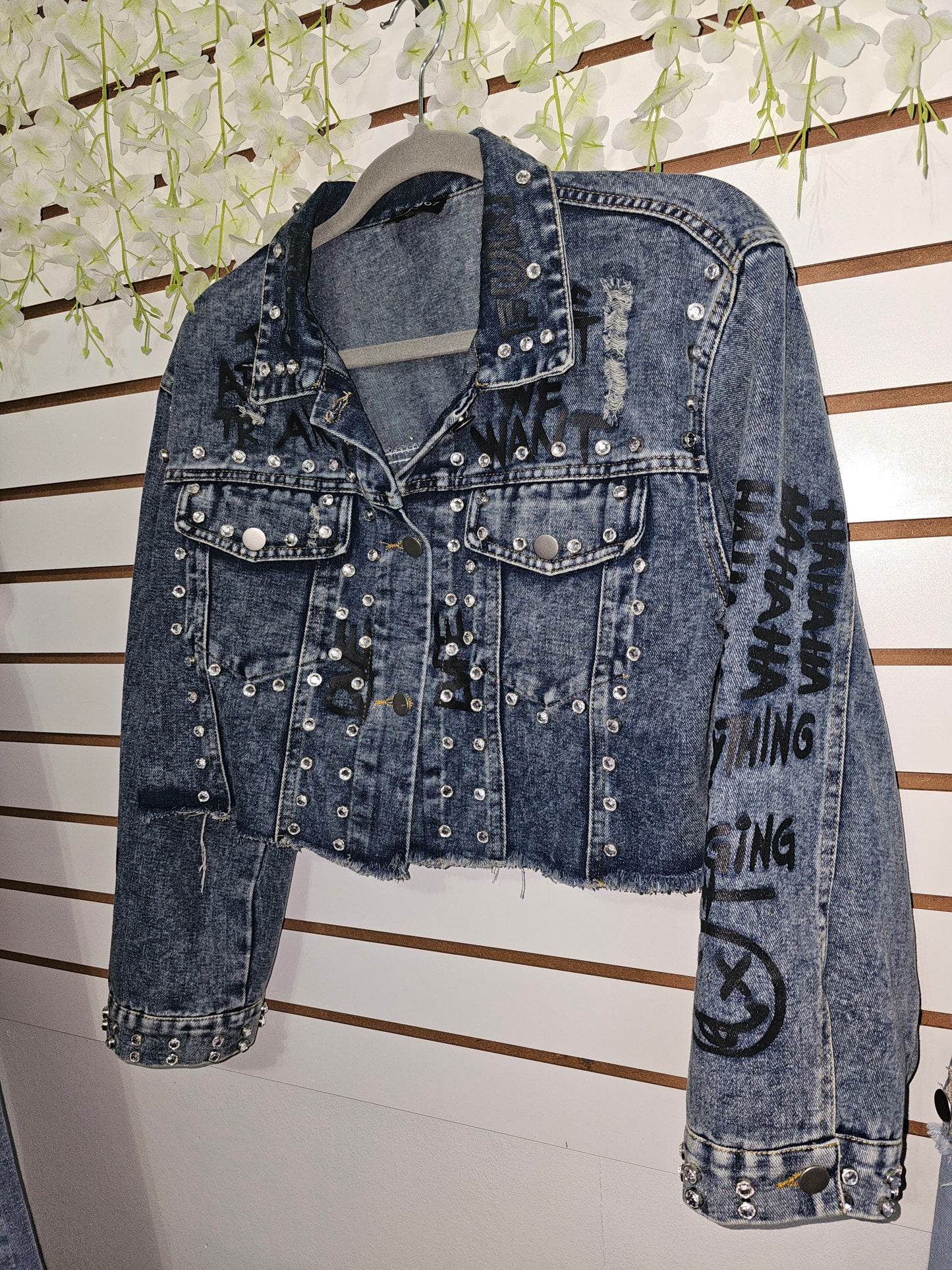 Rocking Denim woman jacket with stone #A