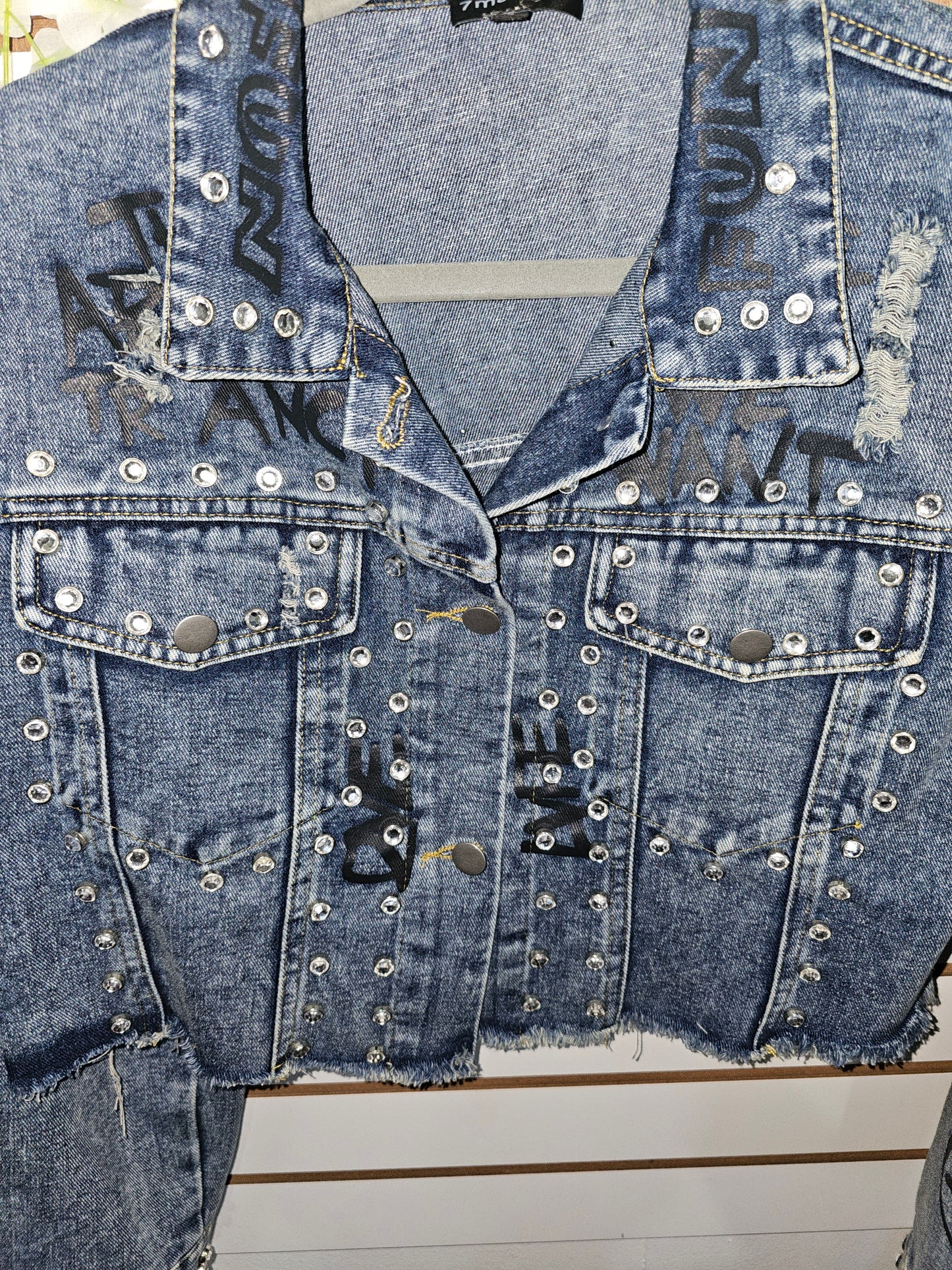 Rocking Denim woman jacket with stone #A