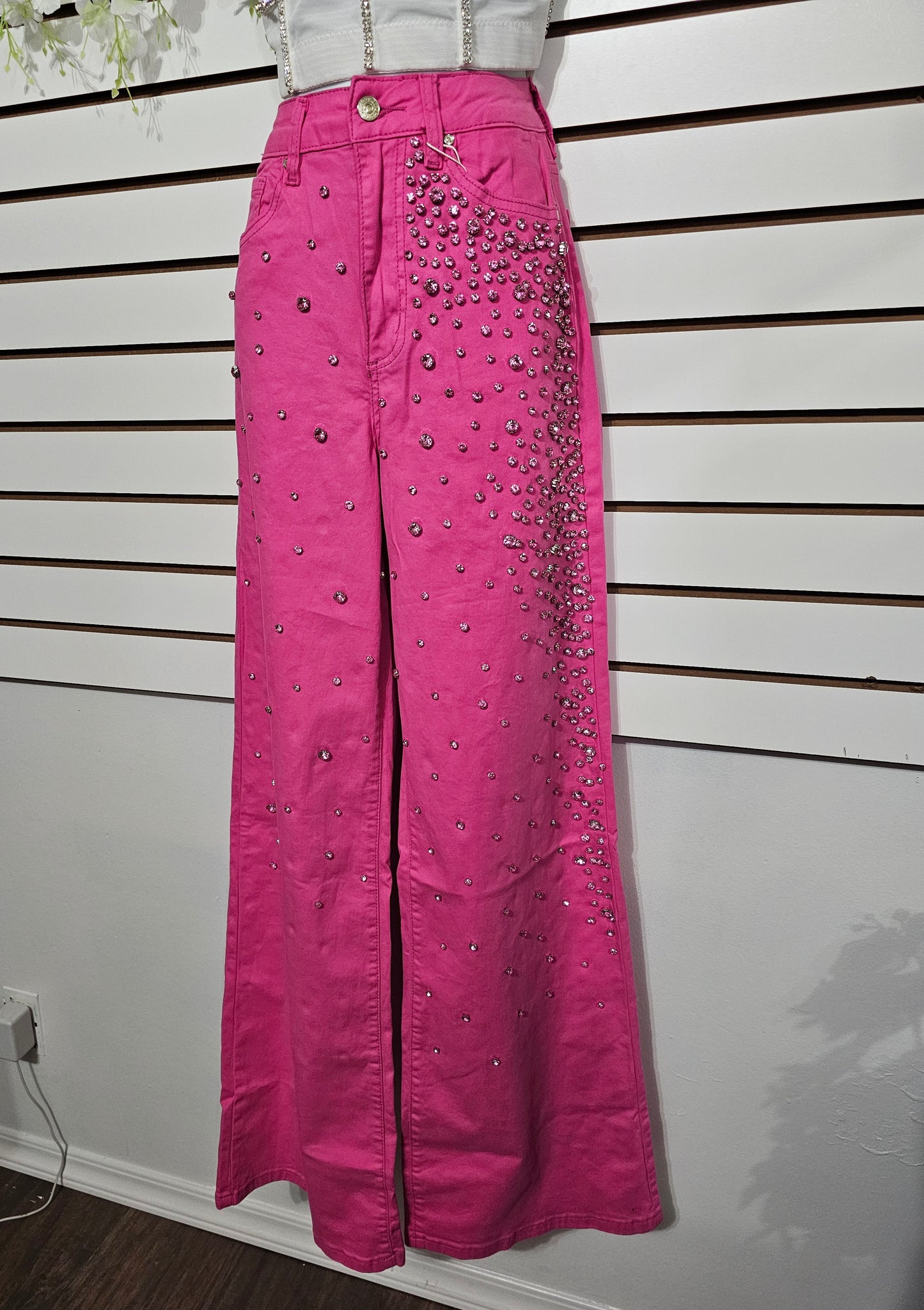 Daisy Fashion Jeans Rhinestone Pink #37