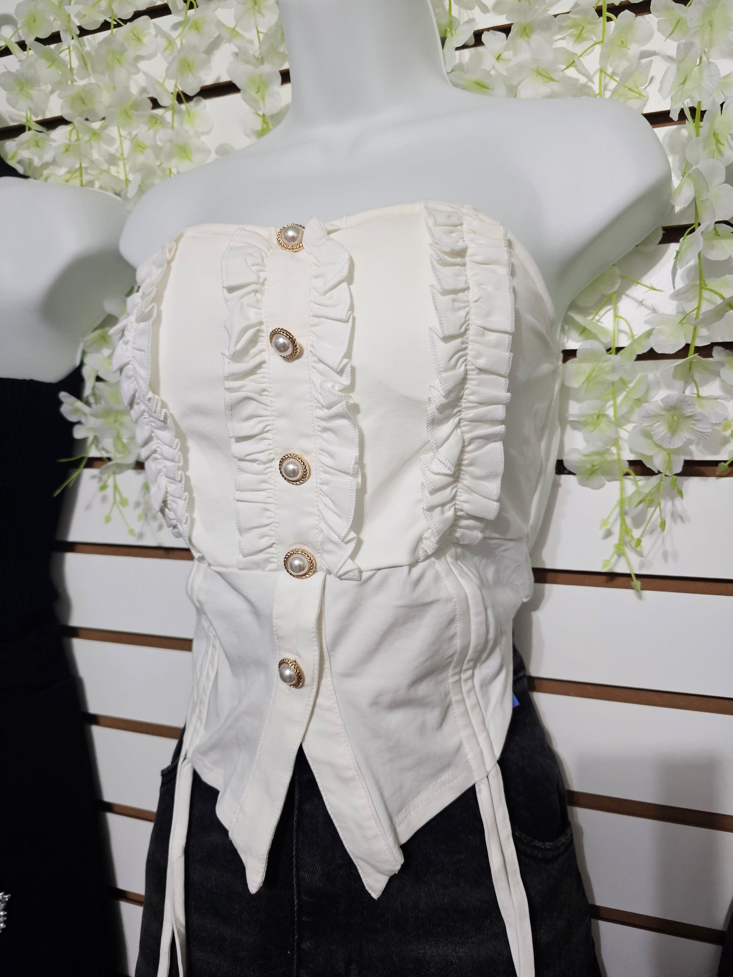 White Angel Top strapless Blouse #A