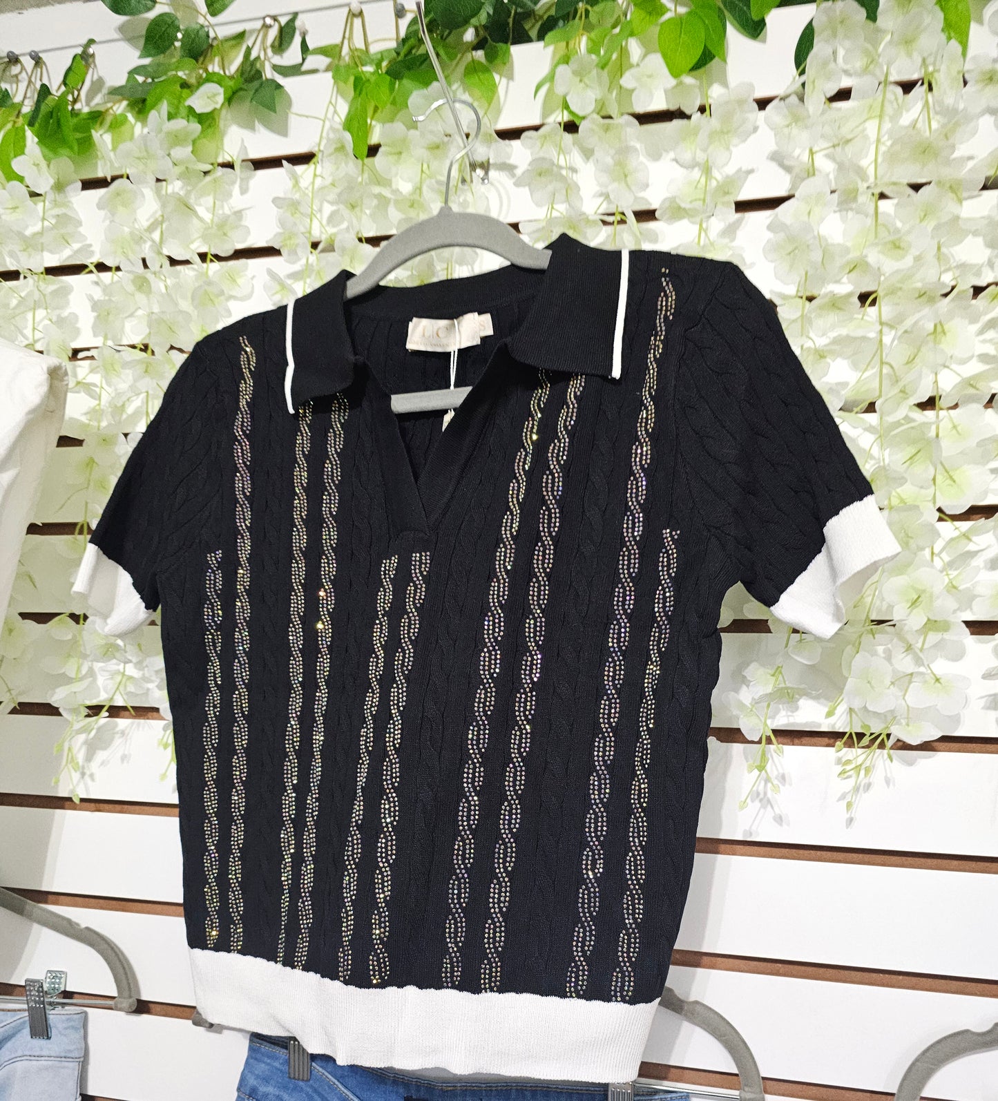 Brianni Blouse rhinestone T-shirts #A