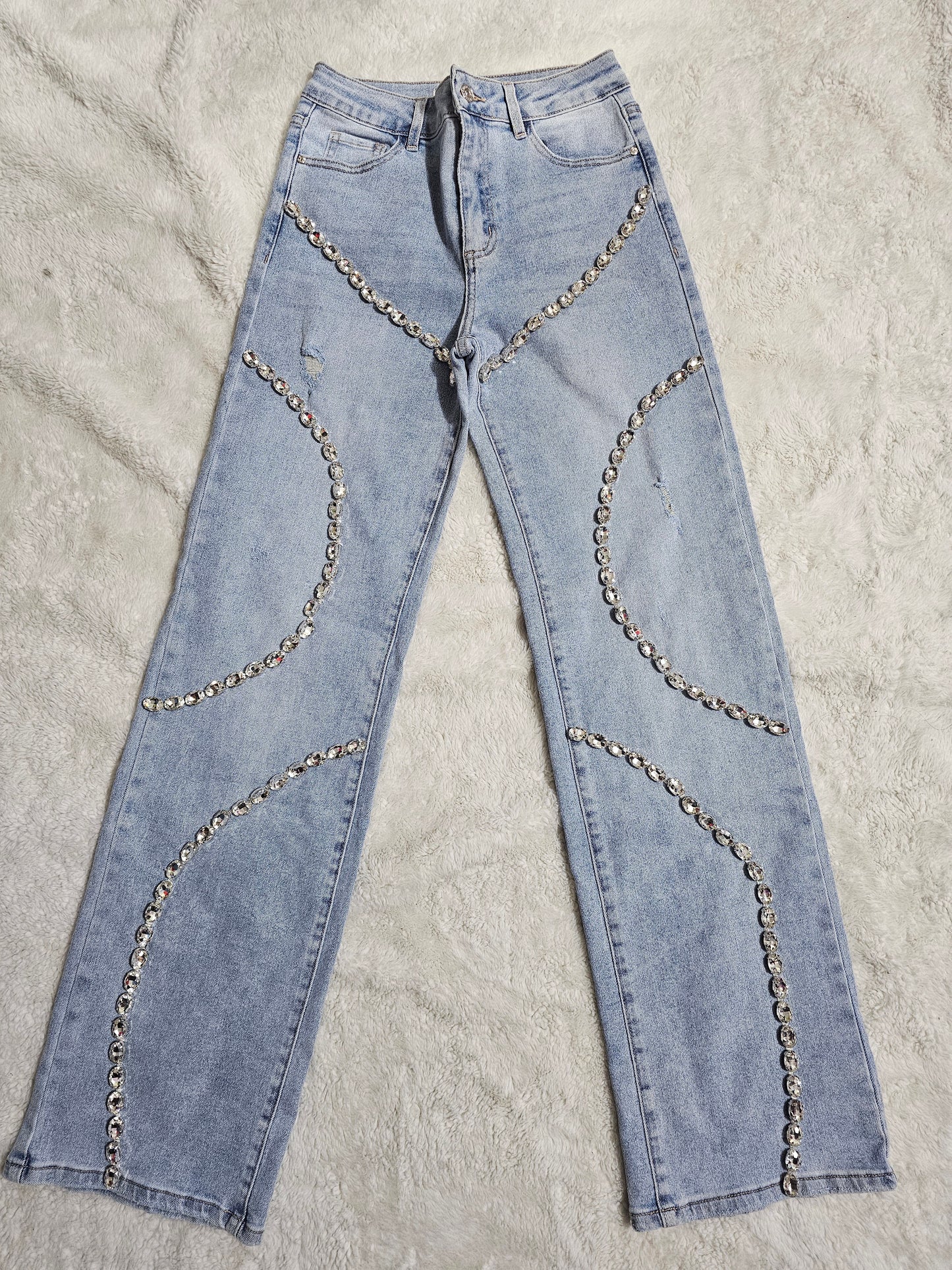 Diana Rhinestone Embellished Jeans #35