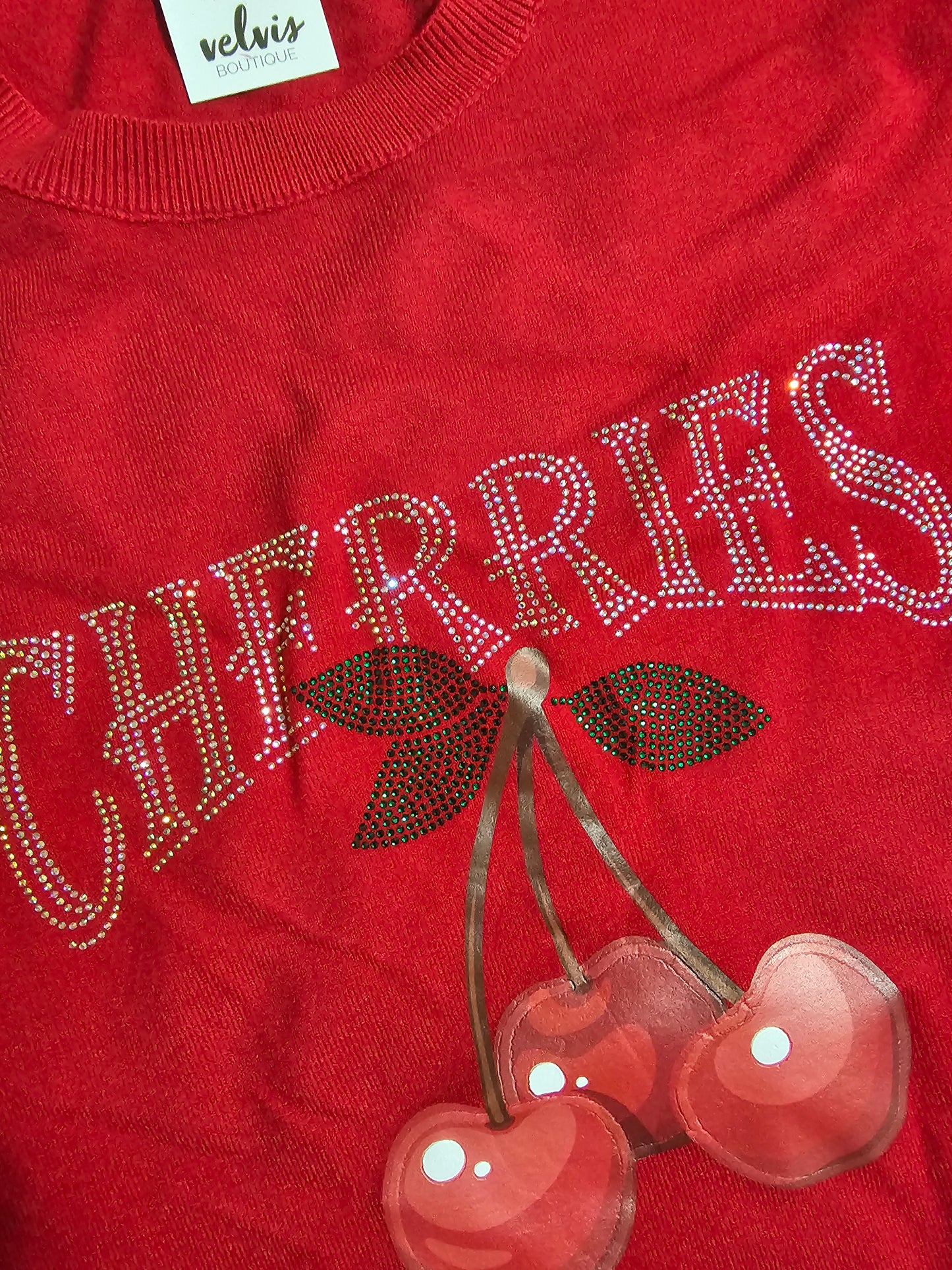 Cherry's Red sweater top #40