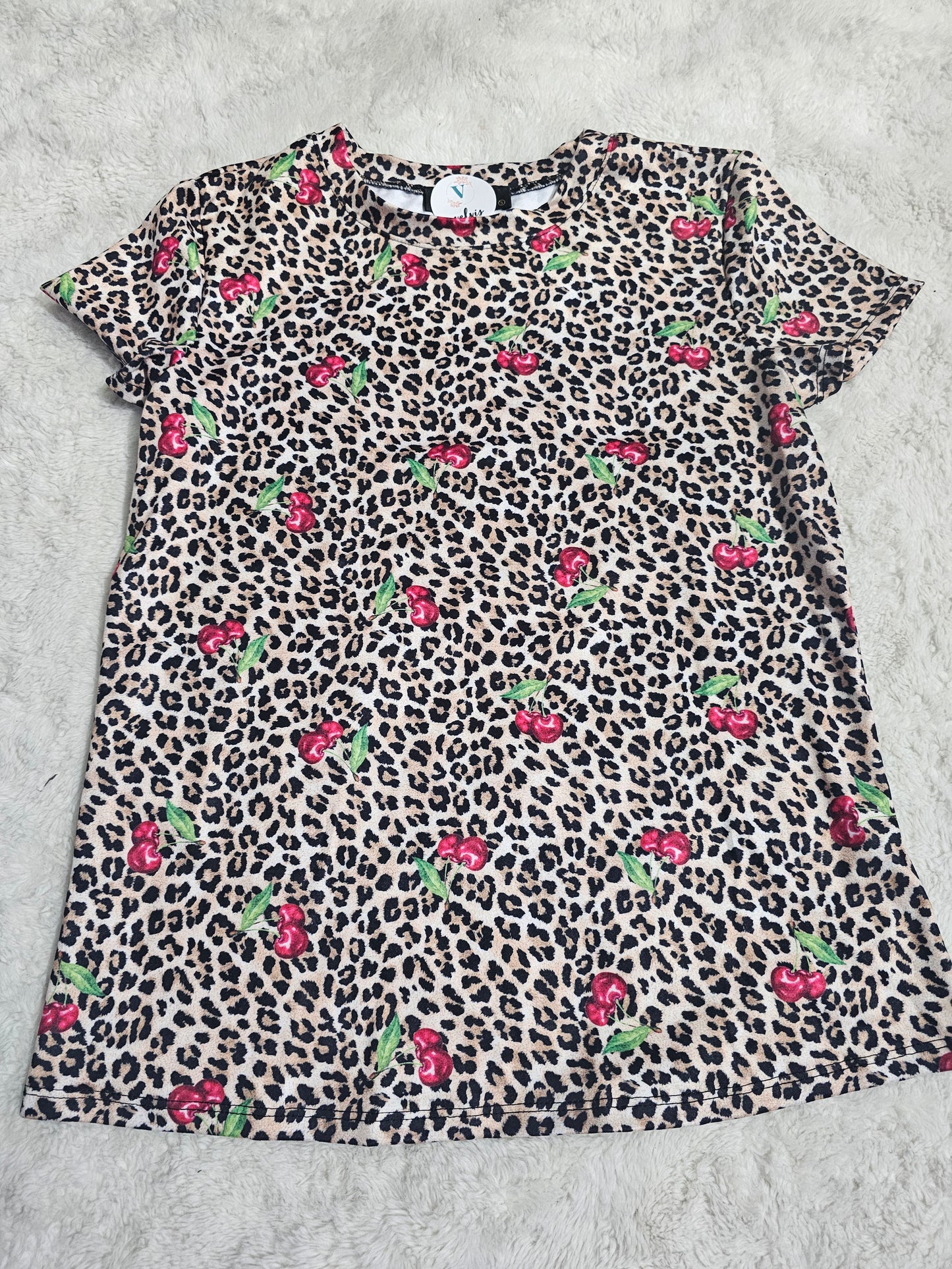 Cherry's Animal Print design short sleeve Top #C