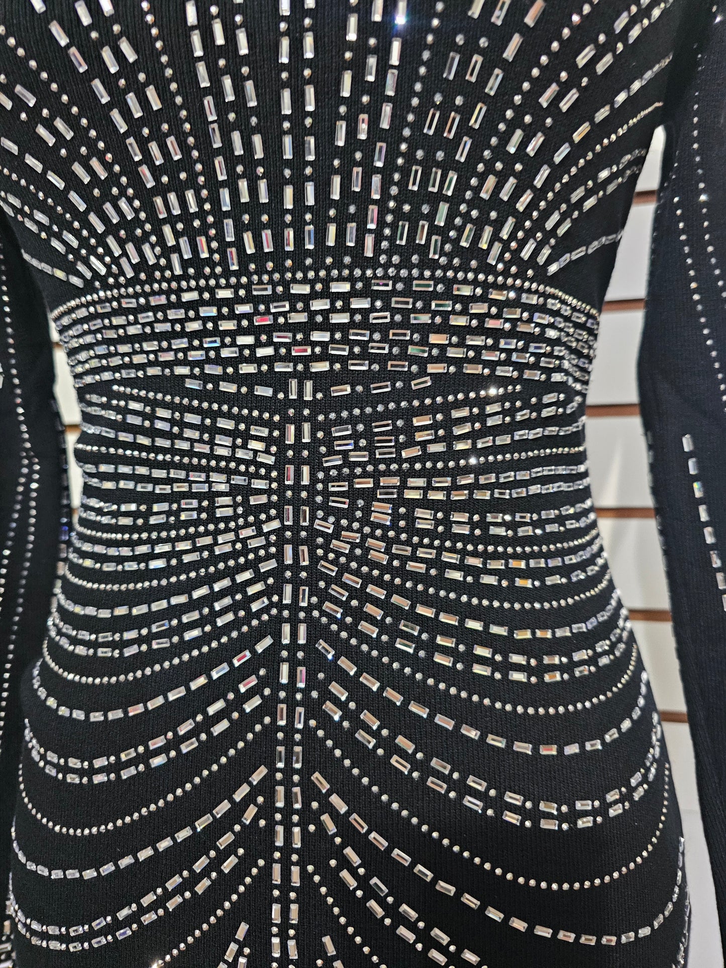 Sandra Shine Dress Black Rhinestone #A