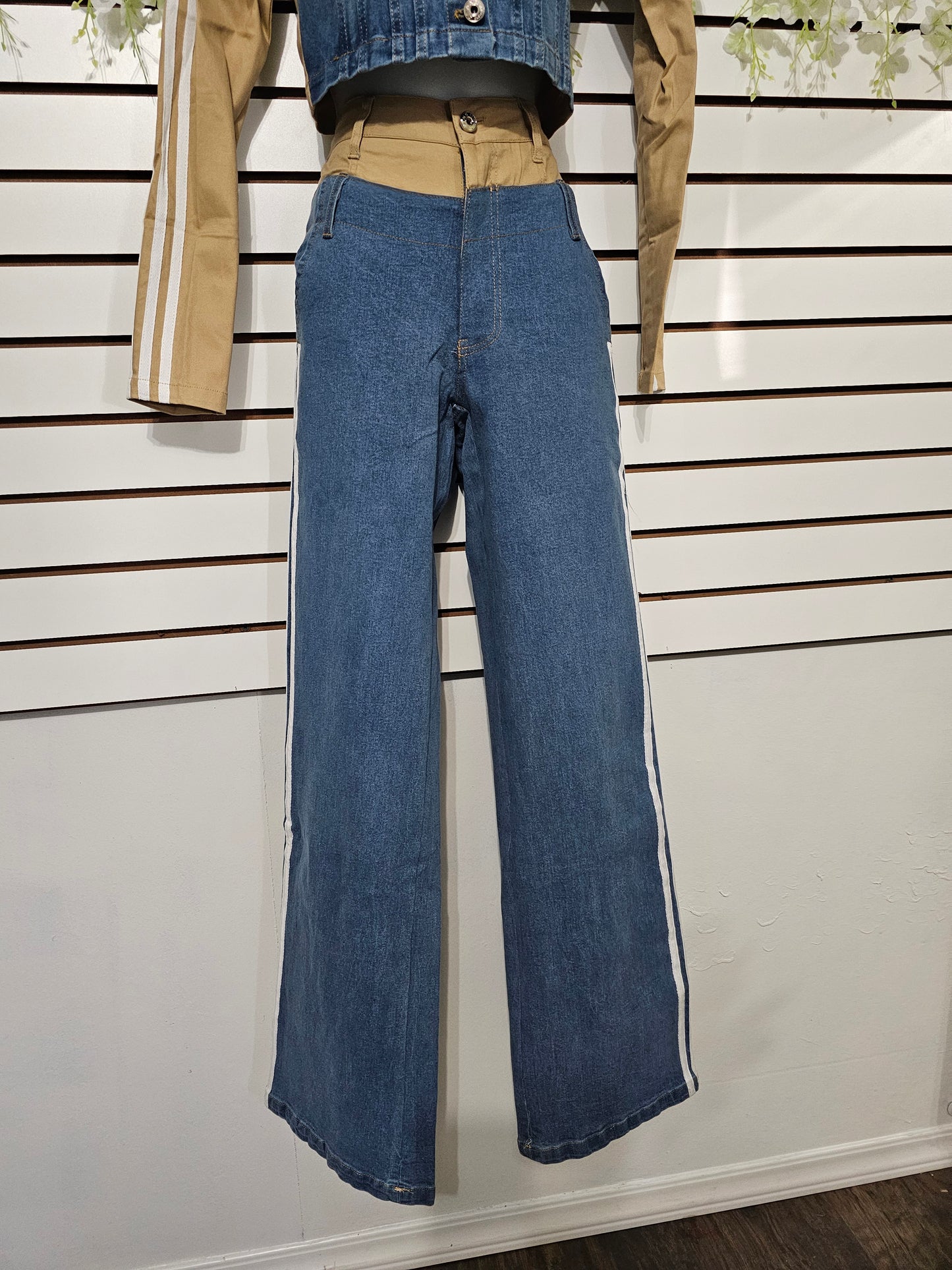 Ashley Set Denim contrasted beige #