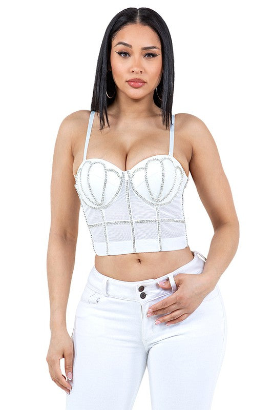 CORSET CROP TOP WHITE./ Top Blanco #29
