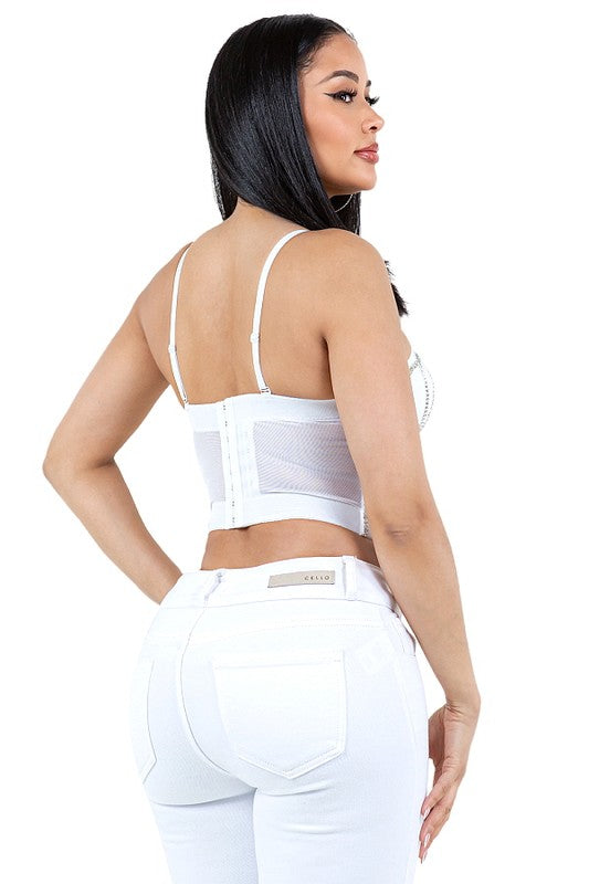 CORSET CROP TOP WHITE./ Top Blanco #29