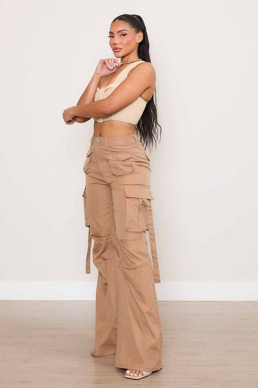 Volume Flare Cargo Pants Brown Cargo #B