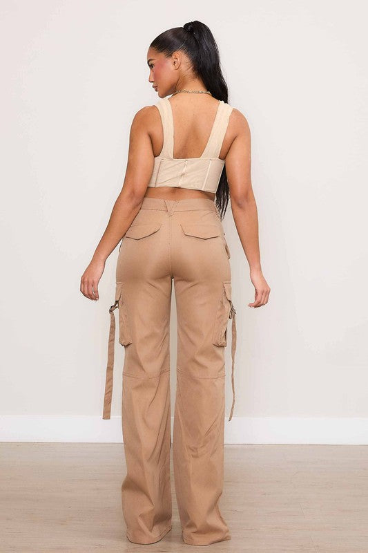 Volume Flare Cargo Pants Brown Cargo #B