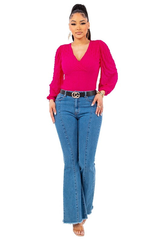 V-NECK BLOUSE PINK SOFT #16