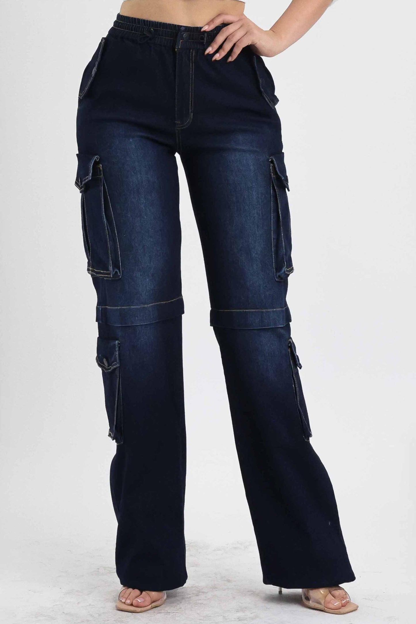 Nataly Blue Cargo Denim Jeans #B