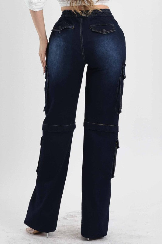Nataly Blue Cargo Denim Jeans #B