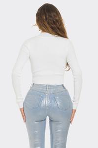 SEXY DAIMOND HEART BLOUSE TOP LONG-SLEVEE #T