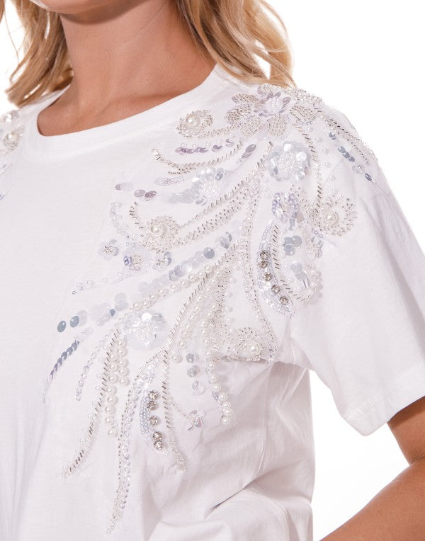 Malu Embraided T-shirt White #A