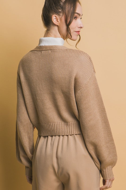 Strawberry Sweater Cardigan Khaki #A