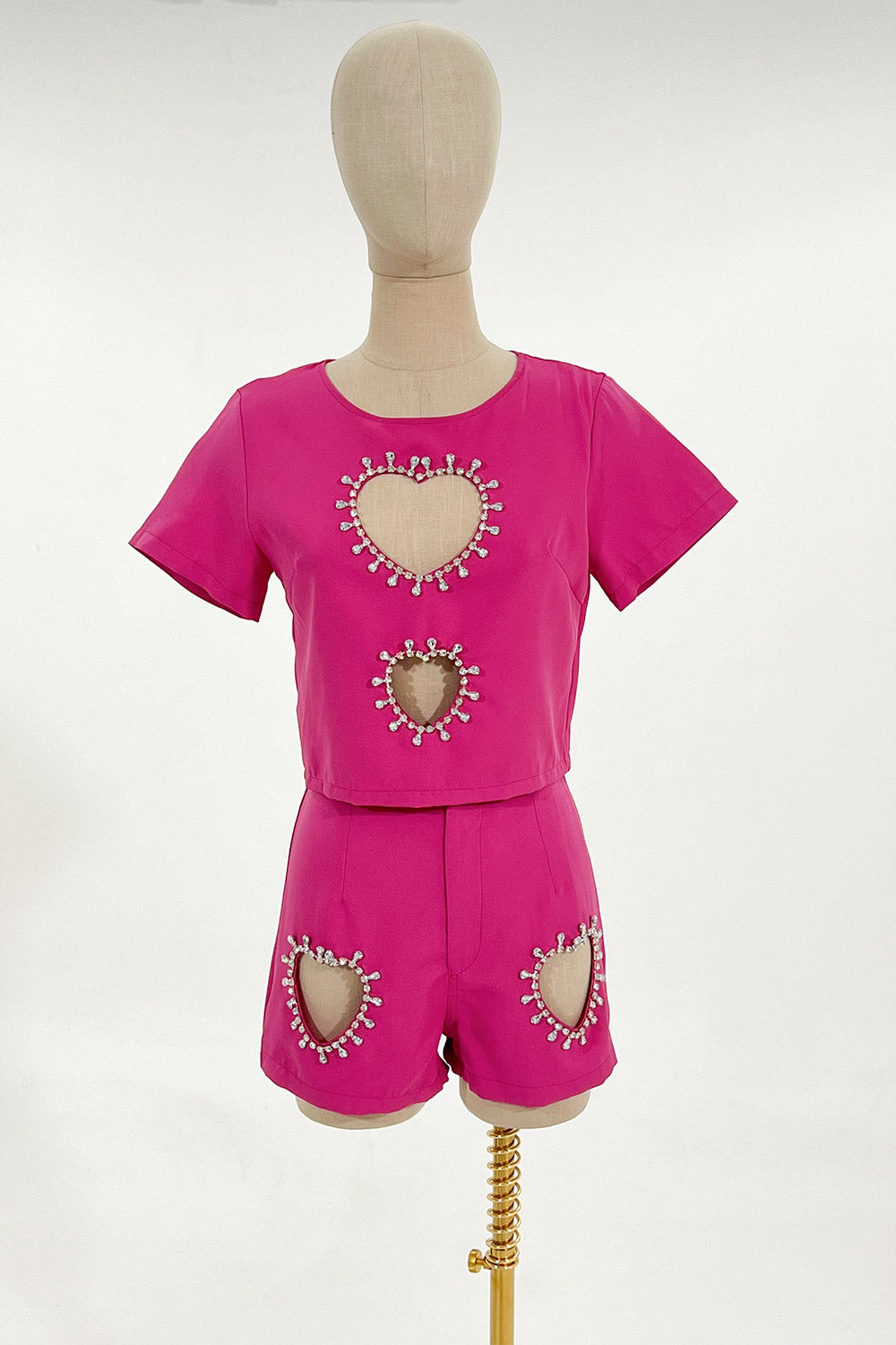 LADY'S RHINESTONE PINK HEART SET #29