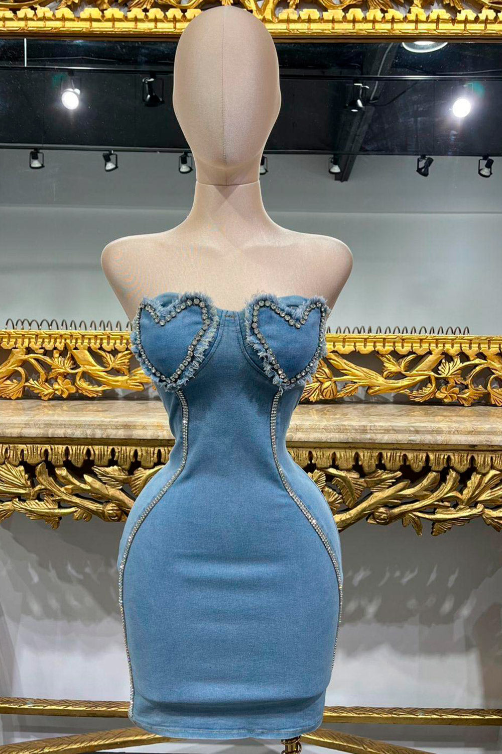 Clarissa Heart Denim Dress #39