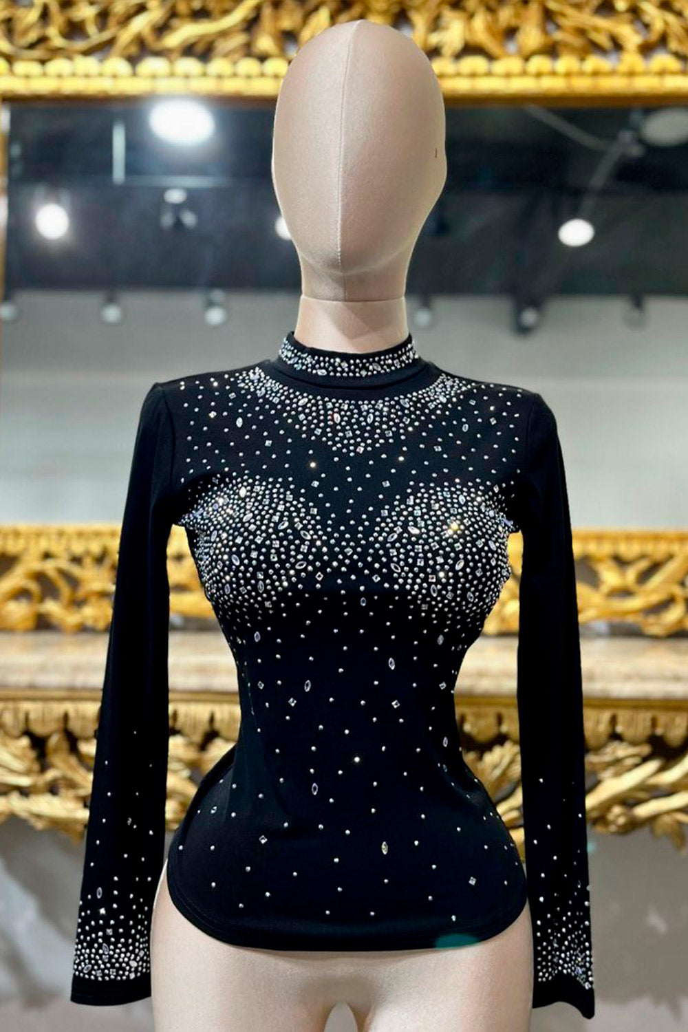 LADIES BLOUSE LONG SLEEVES DIAMONDS #A