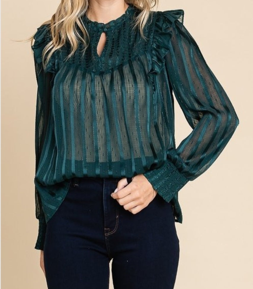 Emerald Sheer Blouse #2
