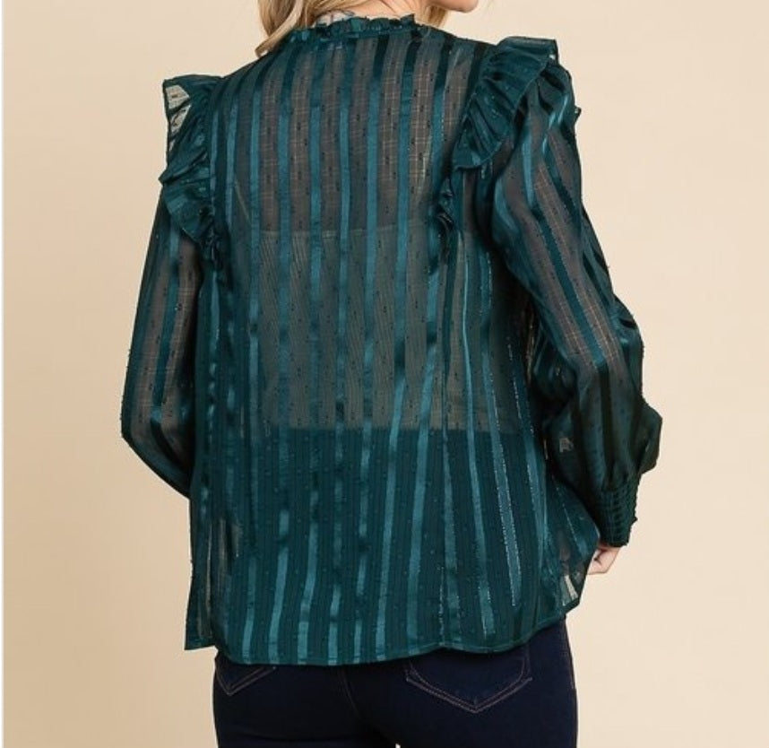 Emerald Sheer Blouse #2